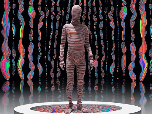 Prompt: <mymodel> full body shot, Cosmic celebration in psychedelic glitch art, glitch God, psychedelic and glitchy, cosmic drama, Insane 40 yr  glitch maker with goatee, insane laugh, glitched out eyes, black glitchy hoodie, dystopian background, cosmic giggle, divine laughter, intense facial emotions, divine madness,  glitch meme magic, strange, bizarre, weird, fine details, highest quality