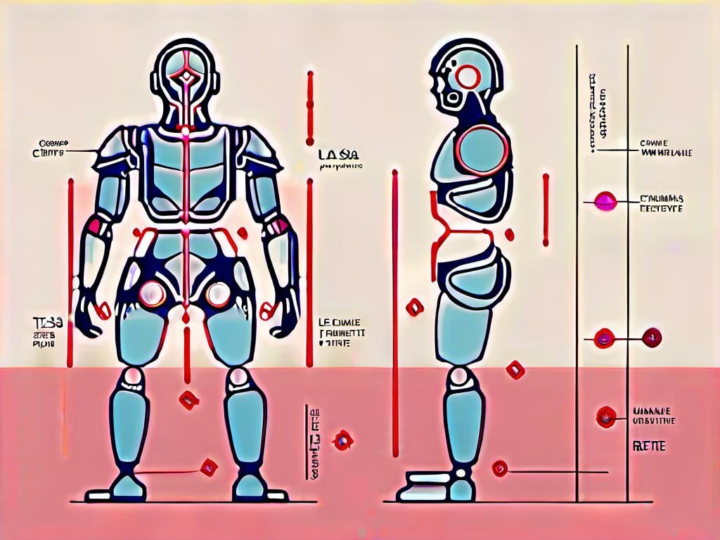 Prompt: Des plans techniques pour cette machine de combat : 1. Le corps est compose de plaques rivetees pour offrir une protection maximale. 2. La tete est disproportionnee par rapport au corps pour offrir une plus grande capacite de vue et de perception. 3. Les yeux globuleux et injectes de sang sont une reference aux yeux de la Mythologie Grecque. 4. La bouche est grande et garnie de dents acerees pour offrir une plus grande destructiveit. 5. Les griffes puissantes ou les armes integrees sont une reference aux machines de guerre des temps anciens.<mymodel>