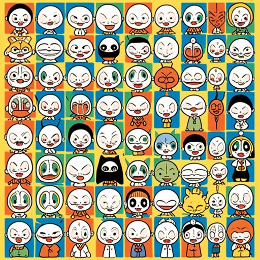 Prompt: <mymodel>6+boys, age difference, alien, android 18, asian, baby, bald, beard, black sclera, bodysuit, bowtie, buck teeth, buzz cut, cape, closed eyes, clown, colored skin, comparison, crossover, cyborg, daruma doll, doraemon \(character\), everyone, facial hair, fat, fat man, father and son, frisk \(undertale\), glowing, good end, green headwear, grin, hat, heart, hood, hooded cloak, hoodie, horror \(theme\), identity censor, japanese flag, kirby, mario, mohawk, monkey, multiple boys, multiple girls, multiple others, mustache, nose, old, old man, old woman, open mouth, parody, pig, pink skin, real life insert, realistic, red background, robe, saitama \(one-punch man\), salute, sans, skeleton, skull, smile, son goku, statue, ugly man, very short hair, web address, what, white skin, wrinkled skin, yellow skin<mymodel>