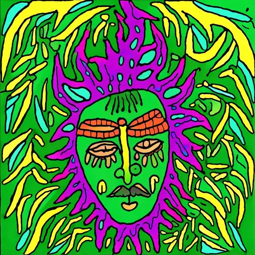 Prompt: <mymodel><mymodel>Psychedelic digital rendering of a vibrant green cannabis leaf, shadow of the leaf plant at the bottom, rasta-themed background in green, yellow, and red, detailed and intricate leaf veins, vibrant and lively colors, high contrast, trippy artistic style, surreal lighting effects, best quality, highres, ultra-detailed, psychedelic, vibrant colors, intricate details, surreal lighting, rasta-themed background, cannabis leaf