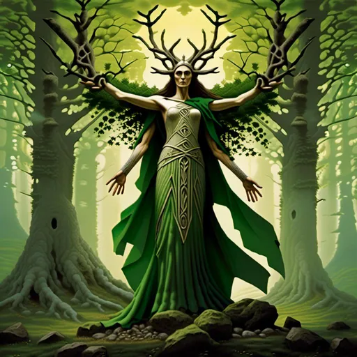 Prompt:  la mythologie des Druides. Les Druides sont des pretresses et des preneurs de decisions en Irlande et en Gaule. Leur mythologie est remplie de créatures bizarres, de magies puissantes et de legendes folles. Ils croient en un dieu appelé Lugh, qui est le dieu de la lumiere et de la sagesse. Les Druides ont une relation unique avec la nature, ils utilisent les plantes et les animaux pour leur offrir des services spirituels et medicaux.<mymodel>