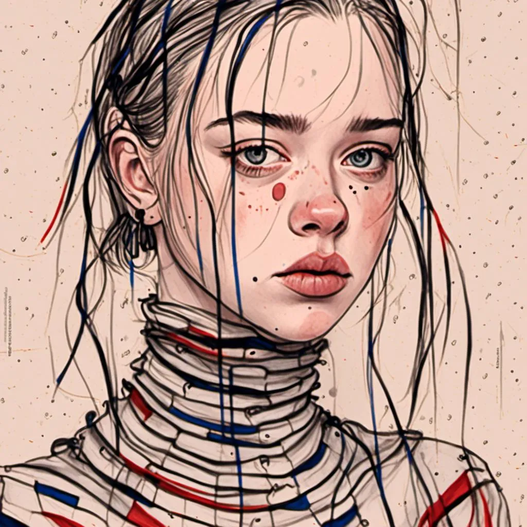 Prompt: Colorful digital illustration <mymodel>Billie Eilish - bad guy 