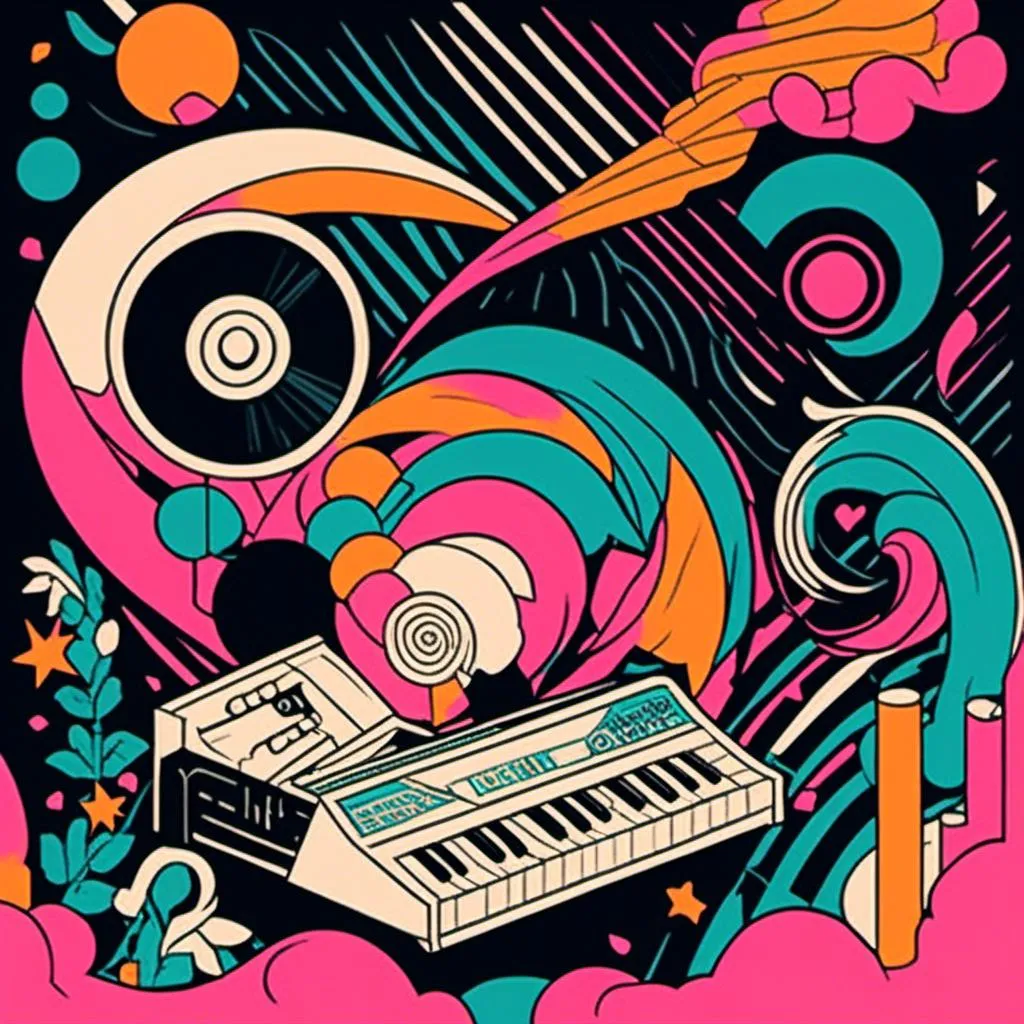 Prompt: <mymodel>Illustration of music in ads-corporate style, panda and fire color tones, symbolism, cloudcore, endercore, wavy lines and organic shapes, black background, high quality, ads-corporate, cyan and pink, symbolism, cloudcore, endercore, wavy lines, organic shapes, professional, atmospheric lighting