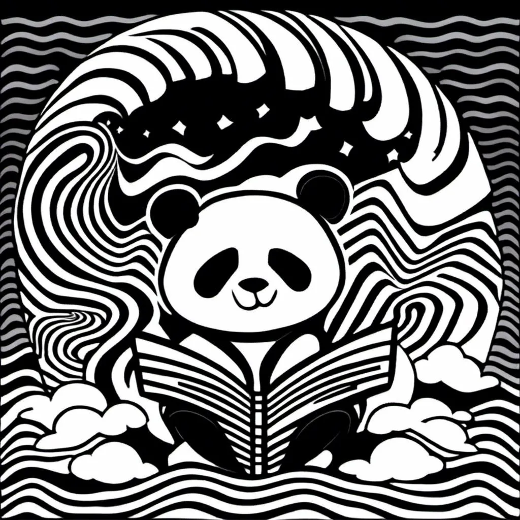 Prompt: <mymodel>Illustration of music in ads-corporate style, panda and loepard color tones, symbolism, cloudcore, endercore, wavy lines and organic shapes, black background, high quality, ads-corporate, panda symbolism, cloudcore, endercore, wavy lines, organic shapes, professional, atmospheric lighting