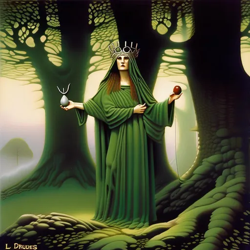 Prompt:  la mythologie des Druides. Les Druides sont des pretresses et des preneurs de decisions en Irlande et en Gaule. Leur mythologie est remplie de créatures bizarres, de magies puissantes et de legendes folles. Ils croient en un dieu appelé Lugh, qui est le dieu de la lumiere et de la sagesse. Les Druides ont une relation unique avec la nature, ils utilisent les plantes et les animaux pour leur offrir des services spirituels et medicaux.<mymodel>