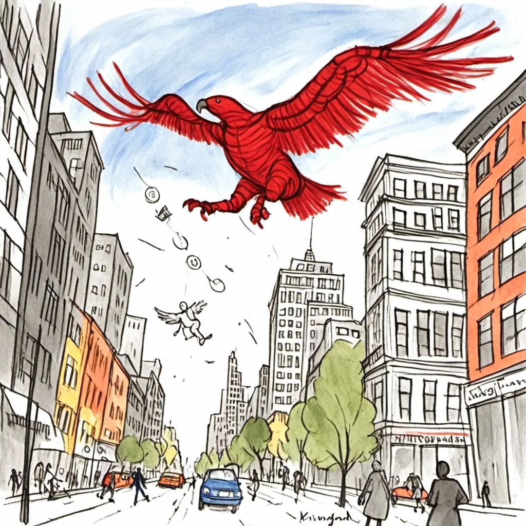 Prompt: <mymodel><mymodel> eagle flying through new york city