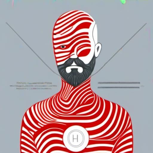 Prompt: <mymodel>Bearded man drawn like a logo
