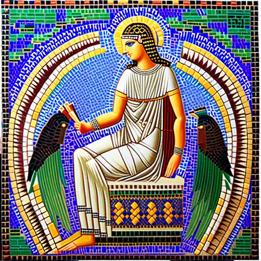 Prompt: mosaique; La mythologie babylonienne est une mythologie qui a ete inventee et developed en Babylone, un empire antique qui existait en Irak. mosaique; Elle contient des mythes, des histoires et des personnages importants qui ont joue un role important dans la culture babylonienne. mosaique; Les personnages les plus importants dans la mythologie babylonienne sont les dieux et les personnages heroiques. 
 mosaique; Les dieux et les personnages heroiques de la mythologie babylonienne sont souvent representes dans les sculptures et les dessins des periods antique et moyen. mosaique<mymodel>mosaique mosaique.<mymodel>