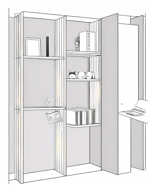 Prompt: Illustration style notice de montage Ikea
Sujet : Montage d'une étagère murale simple

