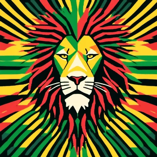 Prompt: <mymodel>Illustration of lion rasta in ads-corporate style, yellow and green and red color tones, symbolism, cloudcore, endercore, wavy lines and organic shapes, black background, high quality, ads-corporate, green yellow red, symbolism, cloudcore, endercore, wavy lines, organic shapes, professional, atmospheric lighting