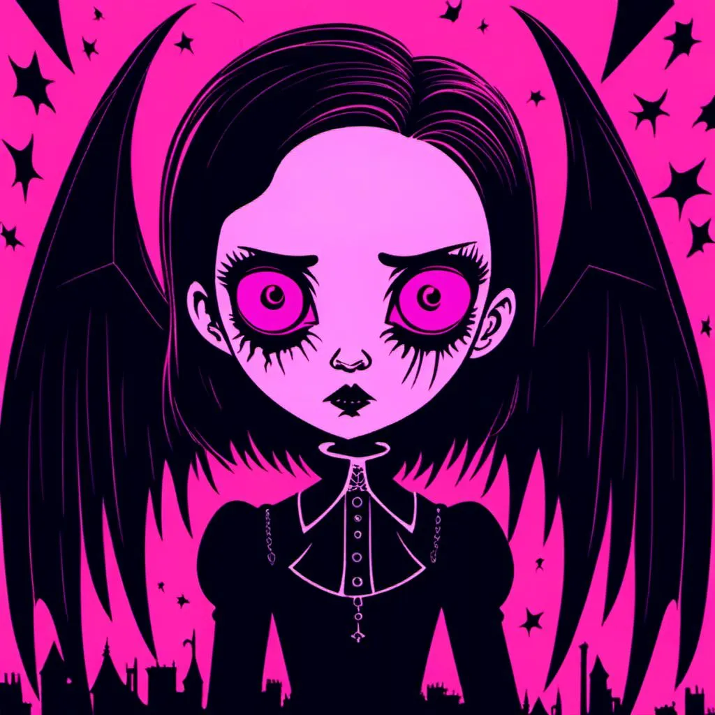 Prompt: <mymodel>Horror and mystery character Zoe in pinky background, gothic style, ominous atmosphere, dark imagery, mysterious undertones, sense of danger and dread, detailed features, best quality, highres, gothic, mysterious, dark, ominous, detailed eyes, professional, atmospheric lighting, pinky backgroundHorror and mystery character Zoe in pinky background, in a Gothic style. The atmosphere should be ominous and dark, with dark imagery and mysterious undertones. The eyes should be detailed and professional, with atmospheric lighting. The character should have a sense of danger and dread, and the overall effect should be one of mystery and horror. The resolution should be high-resolution and the style should be Gothic. The character should have a dark and mysterious look to them, with a sense of danger and dread. The character should be the center of attention in the image.]