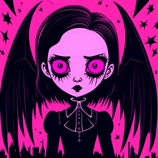 Prompt: <mymodel>Horror and mystery character Zoe in pinky background, gothic style, ominous atmosphere, dark imagery, mysterious undertones, sense of danger and dread, detailed features, best quality, highres, gothic, mysterious, dark, ominous, detailed eyes, professional, atmospheric lighting, pinky backgroundHorror and mystery character Zoe in pinky background, in a Gothic style. The atmosphere should be ominous and dark, with dark imagery and mysterious undertones. The eyes should be detailed and professional, with atmospheric lighting. The character should have a sense of danger and dread, and the overall effect should be one of mystery and horror. The resolution should be high-resolution and the style should be Gothic. The character should have a dark and mysterious look to them, with a sense of danger and dread. The character should be the center of attention in the image.]