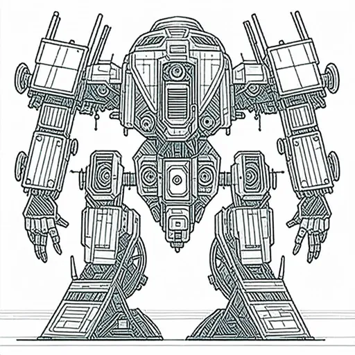 Prompt: <mymodel>Detailed blueprint drawing of a retrofuturistic mecha, intricate gears and wheels, high detail, Beeple style, retrofuturism, 4k, ultra-detailed, blueprint, mechanical, vintage, detailed linework, professional, atmospheric lighting