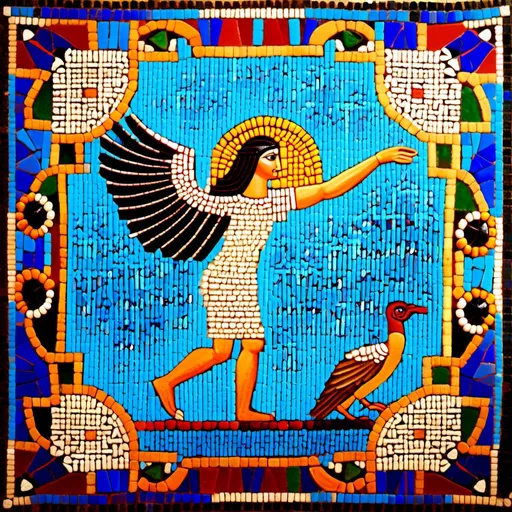 Prompt: mosaique; La mythologie babylonienne est une mythologie qui a ete inventee et developed en Babylone, un empire antique qui existait en Irak. mosaique; Elle contient des mythes, des histoires et des personnages importants qui ont joue un role important dans la culture babylonienne. mosaique; Les personnages les plus importants dans la mythologie babylonienne sont les dieux et les personnages heroiques. 
 mosaique; Les dieux et les personnages heroiques de la mythologie babylonienne sont souvent representes dans les sculptures et les dessins des periods antique et moyen. mosaique<mymodel>mosaique mosaique<mymodel>