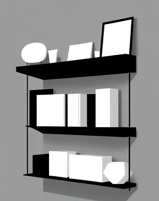 Prompt: Minimalist illustration of assembling a simple wall shelf, clean lines, minimalist style, simple assembly, monochromatic color scheme, uncluttered composition, ikea instruction style, clean and sleek, precise lines, simple wall shelf, assembly process, minimalistic, simple design, easy-to-follow, step-by-step, black and white, clear and concise, minimalist art, instructional illustration, modern, high quality