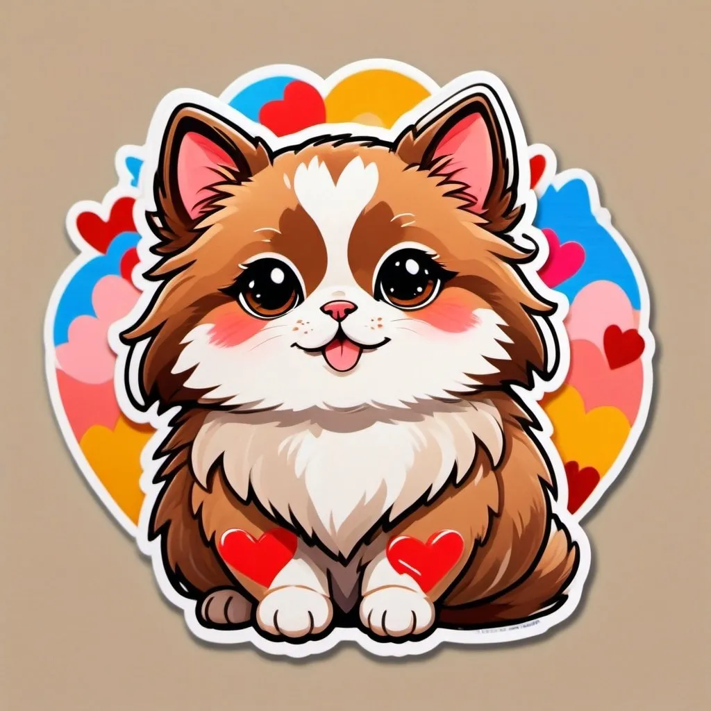 Prompt: Cute pet with a rawdom look, heart-shaped accessory, adorable and lively, high-quality, digital painting, warm and inviting color palette, soft lighting, detailed fur texture, endearing eyes, heart accessory, rawdom vibes, charming, heartwarming