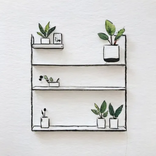 Prompt: Minimalist illustration of assembling a simple wall shelf, clean lines, minimalist style, simple assembly, monochromatic color scheme, uncluttered composition, ikea instruction style, clean and sleek, precise lines, simple wall shelf, assembly process, minimalistic, simple design, easy-to-follow, step-by-step, black and white, clear and concise, minimalist art, instructional illustration, modern, high quality