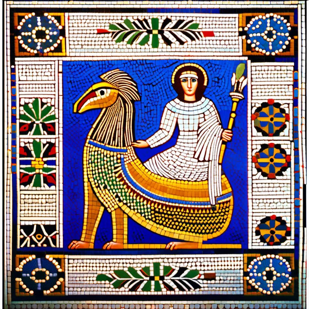 Prompt: mosaique; La mythologie babylonienne est une mythologie qui a ete inventee et developed en Babylone, un empire antique qui existait en Irak. mosaique; Elle contient des mythes, des histoires et des personnages importants qui ont joue un role important dans la culture babylonienne. mosaique; Les personnages les plus importants dans la mythologie babylonienne sont les dieux et les personnages heroiques. 
 mosaique; Les dieux et les personnages heroiques de la mythologie babylonienne sont souvent representes dans les sculptures et les dessins des periods antique et moyen. mosaique<mymodel>mosaique mosaique.<mymodel>