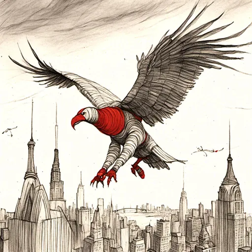 Prompt: <mymodel><mymodel> eagle flying through new york city