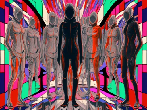 Prompt: <mymodel> full body shot, Cosmic celebration in psychedelic glitch art, glitch God, psychedelic and glitchy, cosmic drama, Insane 40 yr  glitch maker with goatee, insane laugh, glitched out eyes, black glitchy hoodie, dystopian background, cosmic giggle, divine laughter, intense facial emotions, divine madness,  glitch meme magic, strange, bizarre, weird, fine details, highest quality