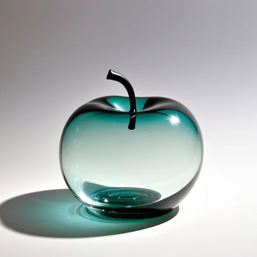 Prompt: "empty" : "pomme en verre transparent", "sculpture de pomme en verre", "pomme en verre soufflé" full glass artisanat 



