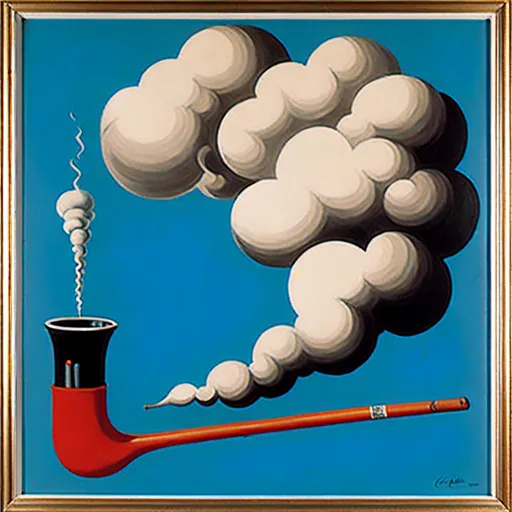 Prompt: <mymodel>"Ceci n'est pas une pipe" est une peinture de 1929 réalisée par le célèbre artiste surréaliste belge René Magritte