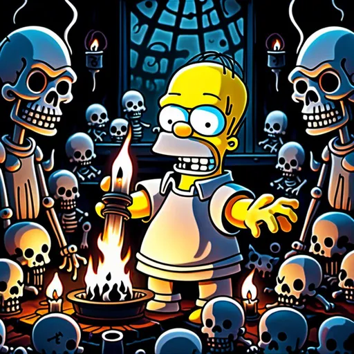 Prompt: <mymodel>Anime by Matt Groening, illustration of Homer Simpson kill the cat by Matt Groening; futuristic sci-fi setting, detailed characters, colorful and vibrant, highres, anime by Matt Groening, sci-fi, futuristic, detailed characters, vibrant colors, professional  Matt Groening, dynamic lighting