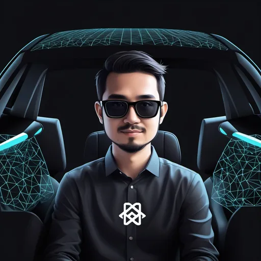 Prompt: create an avatars based on ride-sharing with NFT of blockchain concept also include. background should a black shade