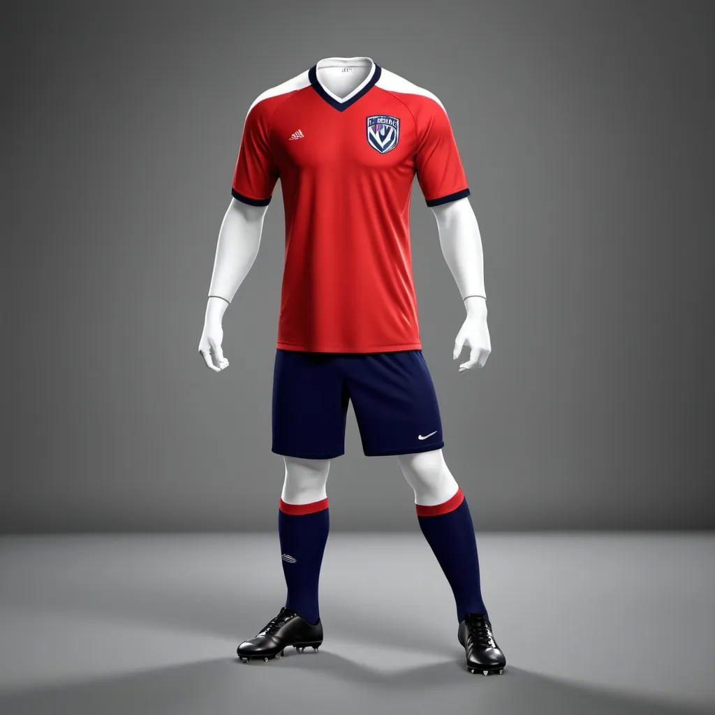 Prompt: Design of a soccer uniform.