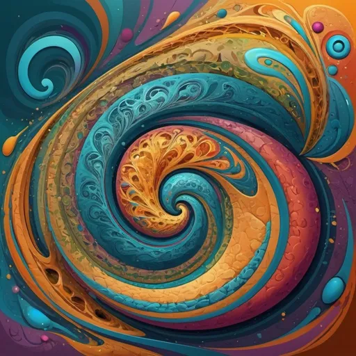 Prompt:  Create an imaginative, abstract digital art painting exploring swirling organic shapes, intricate patterns, glossy textures, and bright colors in an unusual composition to depict the concept of a "digital consciousness" in an interpretative, non-objective manner.