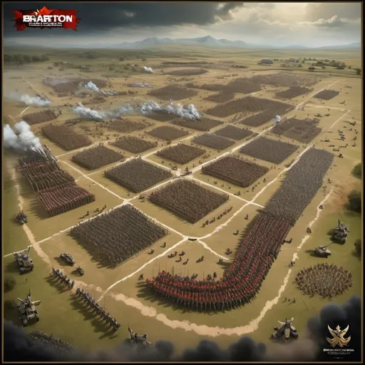 Prompt: A large-scale field battle map with armies clashing on open plains, ★𝘛𝘐𝘕𝘐_𝘒𝘐𝘛★ Revolution