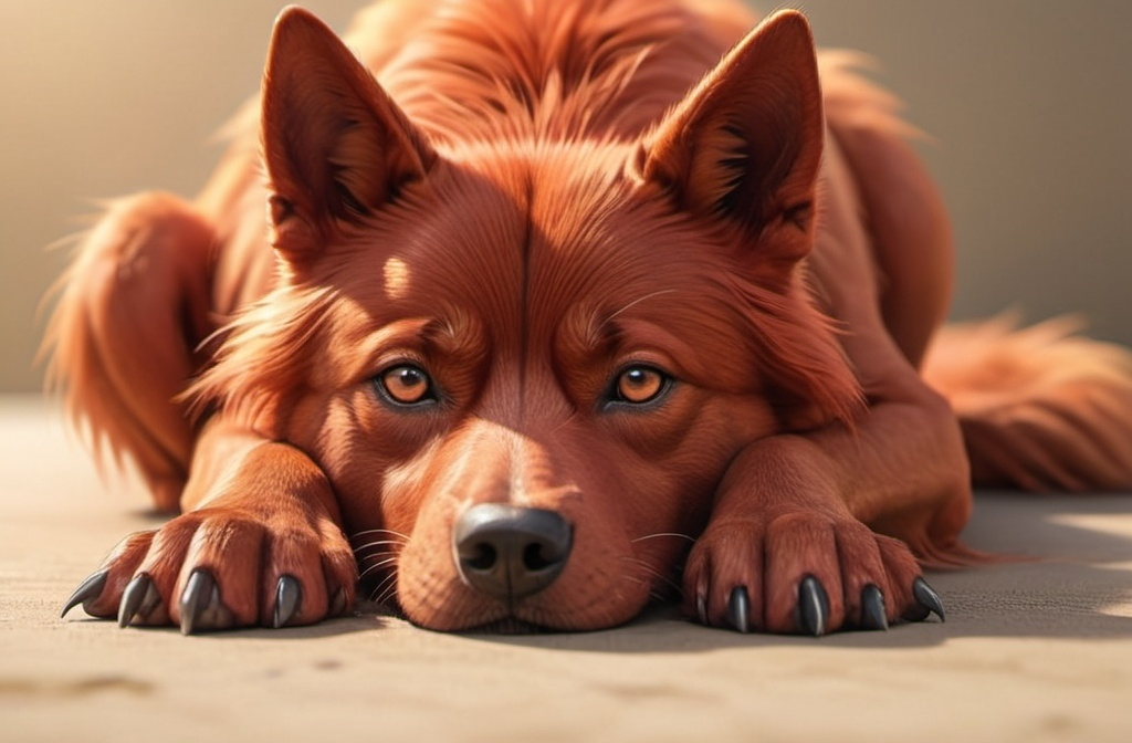 Prompt: ultra realistic anime style red dog close up with detailed fur