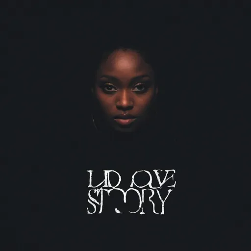 Prompt: artwork for hiphop song, dark, love story