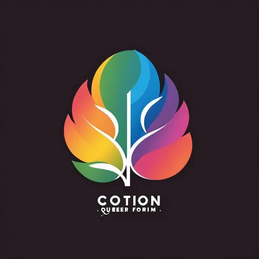 Prompt: Simple and striking logo for Cotton Queer Liberation Forum, creative imagery, minimalistic design, rainbow color scheme, bold typography, clean lines, high quality, vector graphic, professional, inclusive, impactful, graphic design, LGBTQ+ representation, symbolic, modern, vibrant colors, clean and modern, unique concept, memorable design