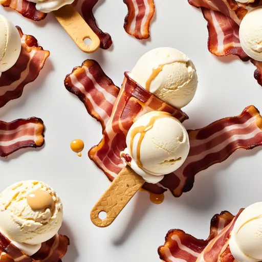 Prompt: Bacon, ice cream