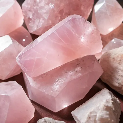 Prompt: A picture of rose quartz
