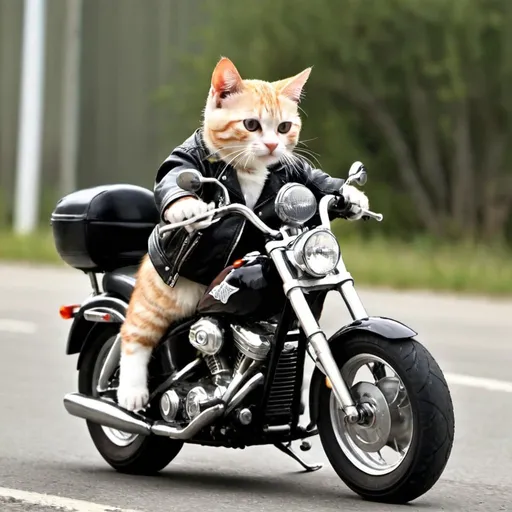 Prompt: biker kitty
