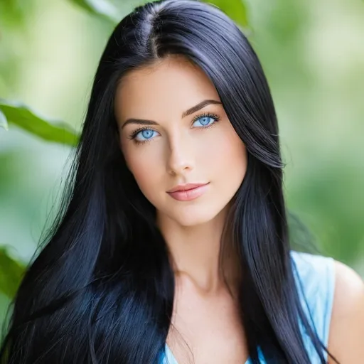 Prompt: •	She Has long black Hair and blue Eyes. She is fit
•	Here Height is 5.3 feet. She is 20-Year-Old


