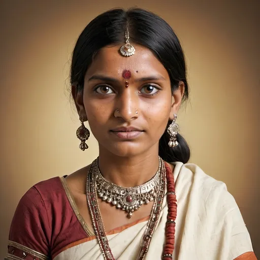 Prompt: traditional indian woman from 1800
