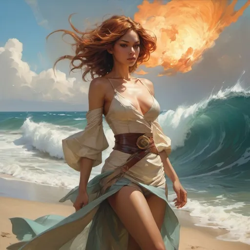 Prompt: Earth and Ocean, Sand and rolling Sea, Wind and motion, Fire be burned in me. Sail away lightly touch down to Earth
Krenz Cushart + loish +gaston bussiere +craig mullins, j. c. leyendecker +Artgerm, oil painting texture oil painting effect Krenz Cushart + loish +gaston bussiere +craig mullins, j. c. Leyendecker +Artgerm, Mimi Onuoha,Refik Anadol, Sougwen Chung Magali Villeneuve, Tintoretto, Diego Velázquez, Raymond Swanland , Anna Dittmann, Anne Stokes, Greg Olsen