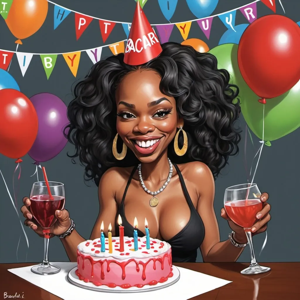 Prompt: Caricature art :Go, shawty, it's your birthday
We gon' party like it's your birthday
We gon' sip Bacardí like it's your birthday
And you know we don't give a heck it's not your birthday