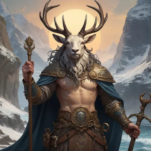 Prompt: Bright Sun, Dark Death; Lord of Winds, Lord of the Dance 
Sunchild, and Winter-born King; Hanged One, Untamed, Untamed 
Stag and Stallion, and Goat and Bull; Sailor of the Last Sea

Fantasy core deep color, intricate detail, , fantasy concept art, 8k resolution Unreal Engine 5 Dynamic lighting. 3D shading. 3d render, illustration FULL ZOOMED OUT VIEW sharp details, inspired by Thomas Kinkade, Alphonse Mucha, Magali Villeneuve, Tintoretto, Diego Velázquez, Helen Frankenthale, JB, Waterhouse, Josephine Wall, WLOP