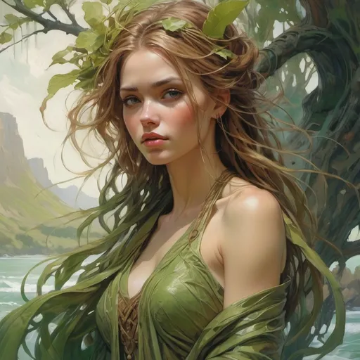 Prompt: Up from the earth; Down to the water; Roots and shoots; And growing tall; Willow woman; Bends with the wind
Green maiden; Embracing all
Krenz Cushart + loish +gaston bussiere +craig mullins, j. c. leyendecker +Artgerm, oil painting texture oil painting effect Krenz Cushart + loish +gaston bussiere +craig mullins, j. c. leyendecker +Artgerm, oil painting texture.
Mimi Onuoha,Refik Anadol, Sougwen Chung Magali Villeneuve, Tintoretto, Diego Velázquez, Raymond Swanland , Anna Dittmann, Anne Stokes, Greg Olsen