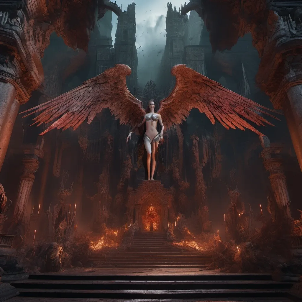 Prompt: Angels and demons detailed matte painting, deep color, fantastical, intricate detail, splash screen, complementary colors, fantasy concept art, 8k resolution trending on Artstation Unreal Engine 5