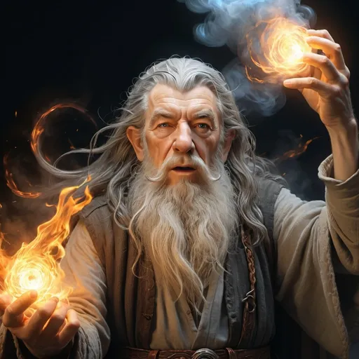 Prompt: Gandalf fighting with the Balrog from Lord Of The Rings refined ethereal mysterious dreamlike hyperdetailed intricately detailed magical fantasy, volumetric lighting, beautifully unique masterpiece, 8k sharp focus qualities, ultra detailed, trending on Artstation, dramatic lighting, FULL ZOOMED OUT VIEW hyper detailed illuminated by spotlights, sharp details, vibrant colors, mist and ethereal smoke hyper detailed illuminated by spotlights, sharp details, vibrant colors, inspired by mist Thomas Kinkade, Alphonse Mucha, Magali Villeneuve, Tintoretto, Diego Velázquez, Helen Frankenthale