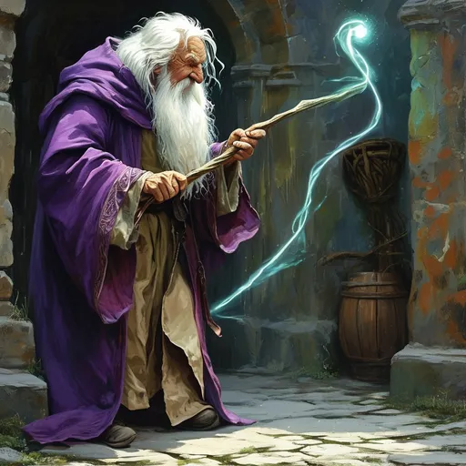 Prompt: A wizard bending the reality