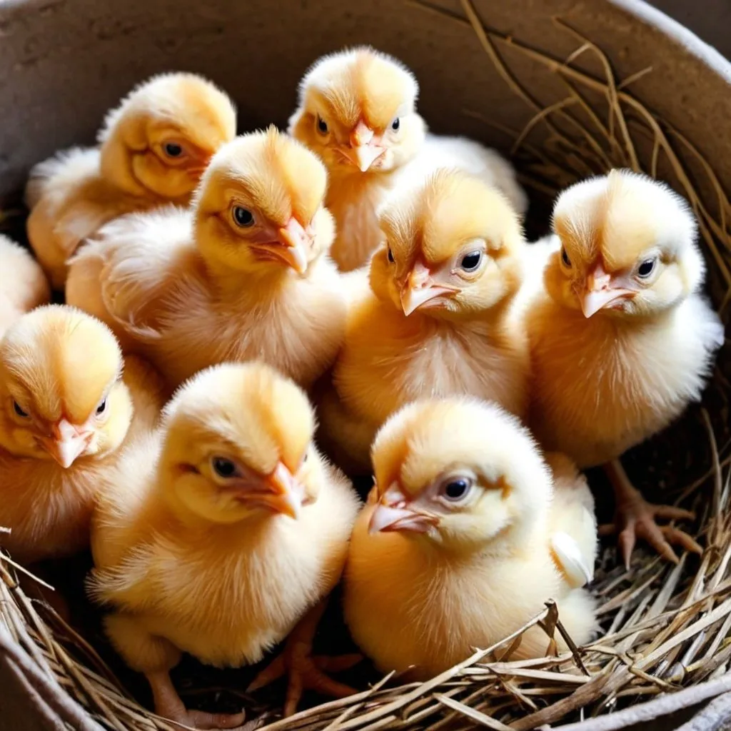 Prompt: Chicken breeding, chicks, funny, eggs, account is being validated