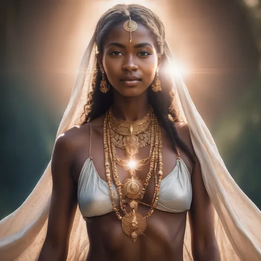 Prompt: A beautiful majestic spiritual woman embracing her true divine nature and living her purpose on earth, here to help humanity and share truth of who they are, RAW photo, (high detailed skin:1.2), 8k uhd, dslr, soft lighting, high quality, film grain, Fujifilm XT3, photorealistic image