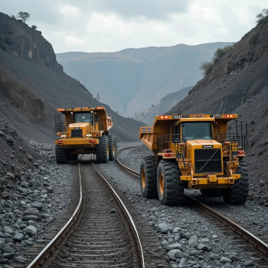 Prompt: Off Highway Equipement operating in A cOAL MINE
