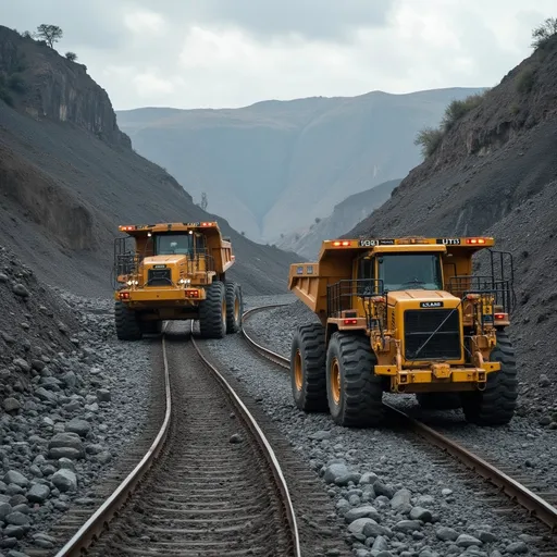 Prompt: Off Highway Equipement operating in A cOAL MINE

